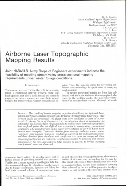 Airborne Laser Topographic Mapping Results