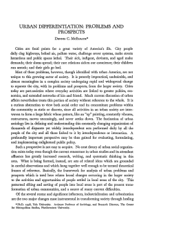 Urban Differentiation: Problems and Prospects