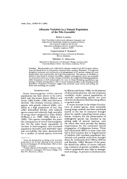 Allozyme Variation in a Natural Population of the Nile Crocodile1
