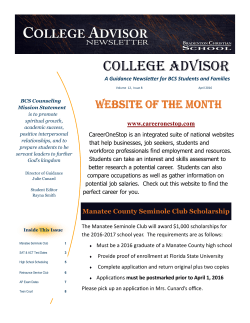 BCS College Advisor - Bradenton Christian School