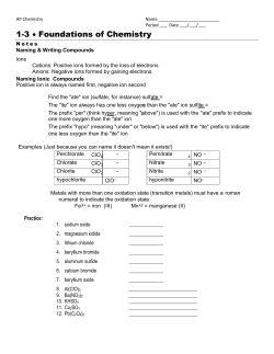 1-3 &bull; Foundations of Chemistry