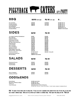 sides SALADS DESSERTS