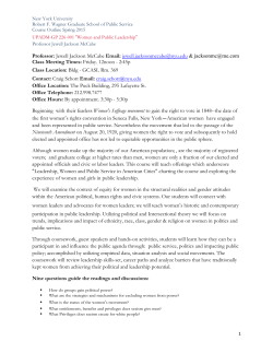 Professor: Jewell Jackson McCabe Email