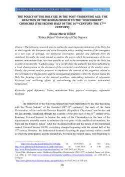 THE POLICY OF THE HOLY SEE IN THE POST