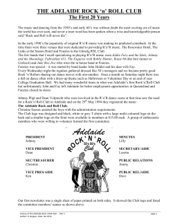 Part I - Adelaide Rock `n` Roll Club