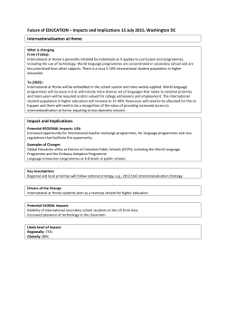 Future Agenda: Impacts and Implications