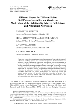 Different Slopes for Different Folks: Self-Esteem