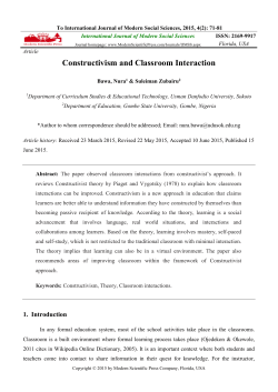 Constructivism and Classroom Interaction