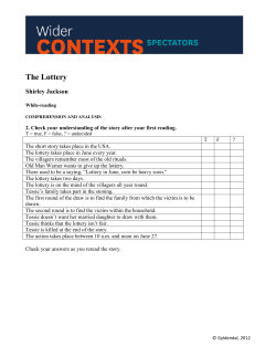 The Lottery - widercontexts