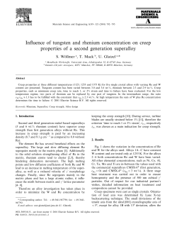 Influence of tungsten and rhenium concentration on creep properties