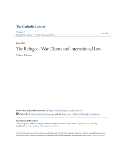 The Refugee - War Claims and International Law