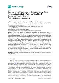 Heterotrophic Production of Omega-3 Long