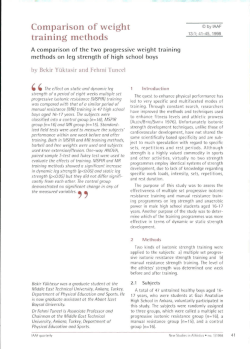 Comparison of weight training methods