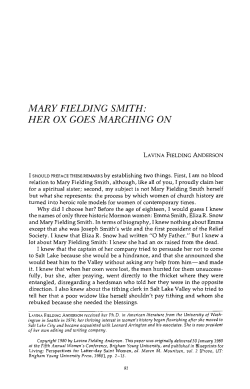 mary fielding smith: her ox goes marching on