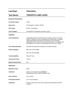 Lab Dept: Chemistry Test Name: THEOPHYLLINE LEVEL