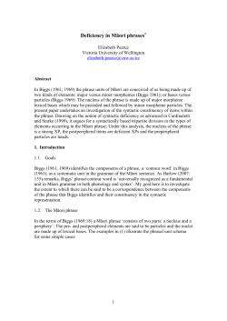 Deficiency in Māori phrases - Victoria University of Wellington