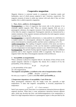 Cooperative magnetism