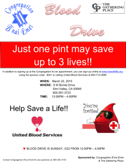 Just one pint may save up to 3 lives!!