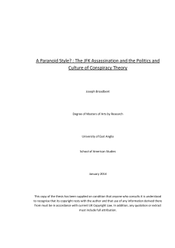 A Paranoid Style? : The JFK Assassination and the Politics and