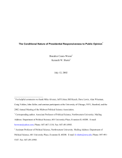 The Conditional Nature of Presidential