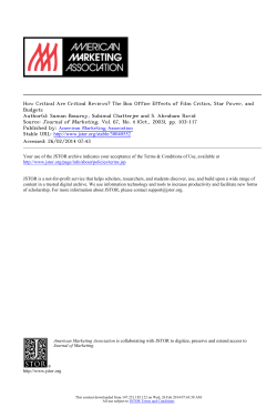 How Critical Are Critical Reviews? The Box Office Effects of Film