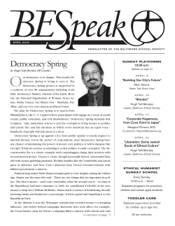 04 April 2016 - Baltimore Ethical Society