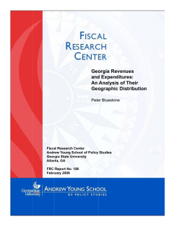 Georgia Revenues and Expenditures