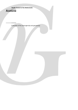Acetone - Gezondheidsraad