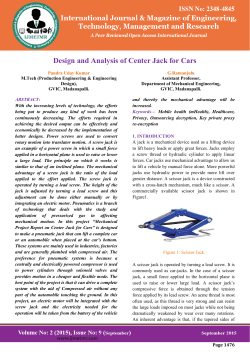 Design and Analysis of Center Jack for Cars