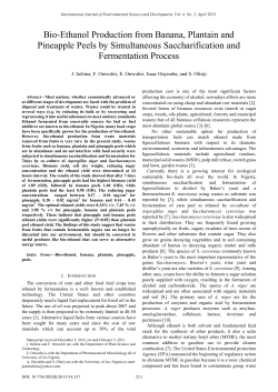 Bio-Ethanol Production from Banana, Plantain and Pineapple Peels