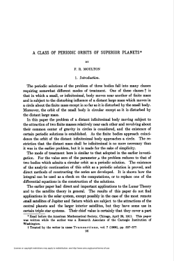 a class of periodic orbits of superior planets