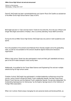 Miller Grove High School val and sal announced