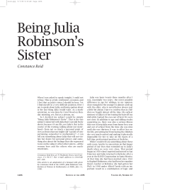 Being Julia Robinsons Sister - American Mathematical Society