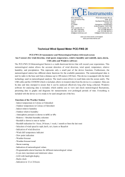 Technical Wind Speed Meter PCE-FWS 20