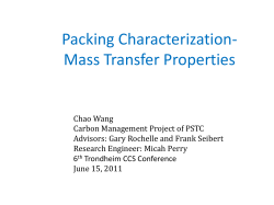 Mass Transfer Properties of Packings applied in Carbon