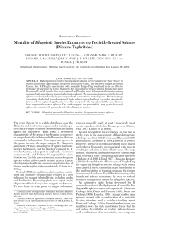 Mortality of Rhagoletis Species Encountering Pesticide