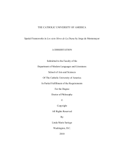 Spatial Frameworks in Los siete libros de La Diana by Jorge de
