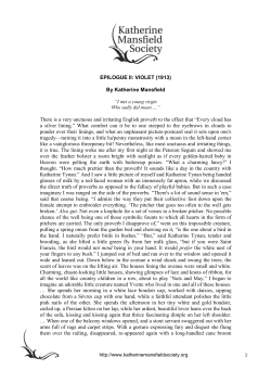 Epilogue II: Violet - Katherine Mansfield Society