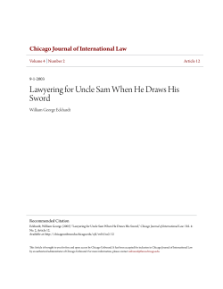 Lawyering for Uncle Sam When He Draws His Sword