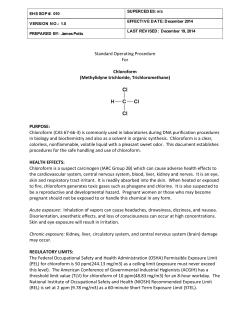 Chloroform - Environment, Health and Safety