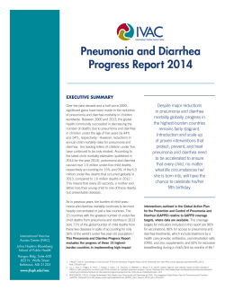 Pneumonia and Diarrhea Progress Report 2014 (IVAC)