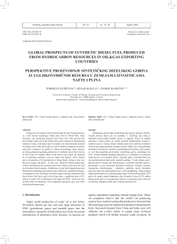 GLOBAL PROSPECTS OF SYNTHETIC DIESEL FUEL PRODUCED