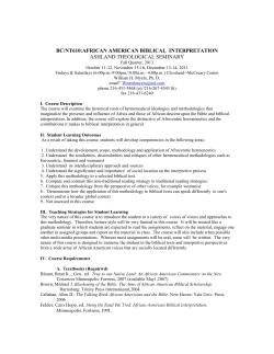 AFROCENTRIC HERMENEUTICS - Ashland Theological Seminary