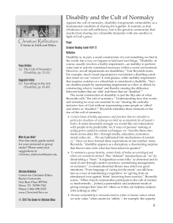 Disability and the Cult of Normalcy