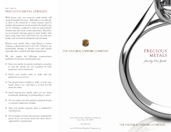 PRECIOUS METALS Jewelry Care Guide