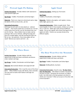 Page 1 Pretend Apple Pie Baking Activity Description: Provide