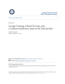 George Canning, Liberal Toryism, and Counterrevolutionary Satire