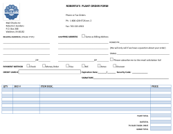 ROBERTA`S PLANT ORDER FORM