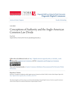 Conceptions of Authority and the Anglo