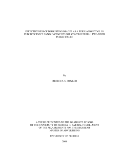 effectiveness of disgusting images as a persuasion tool in